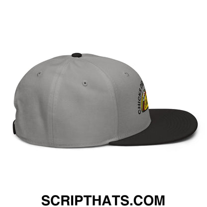 Chicks Dig Guys That Eat Out Embroidered Flat Brim Bill Snapback Hat Black Gray Gray