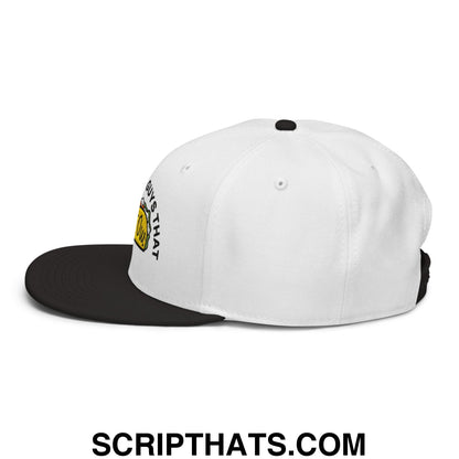 Chicks Dig Guys That Eat Out Embroidered Flat Brim Bill Snapback Hat Black White White