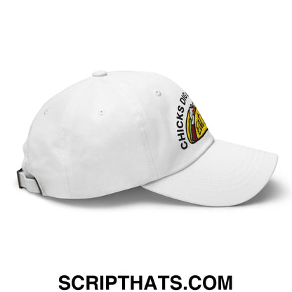 Chicks Dig Guys That Eat Out Embroidered Unstructured Dad Hat White