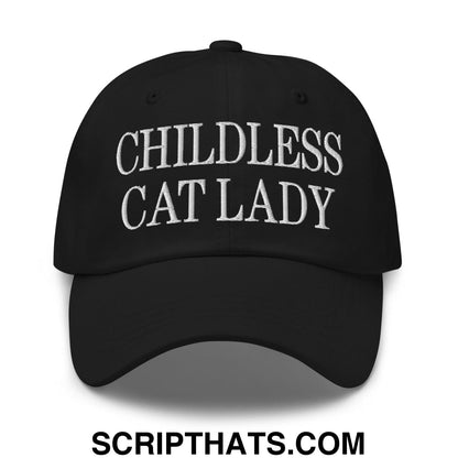 Childless Cat Lady Dad Hat Black