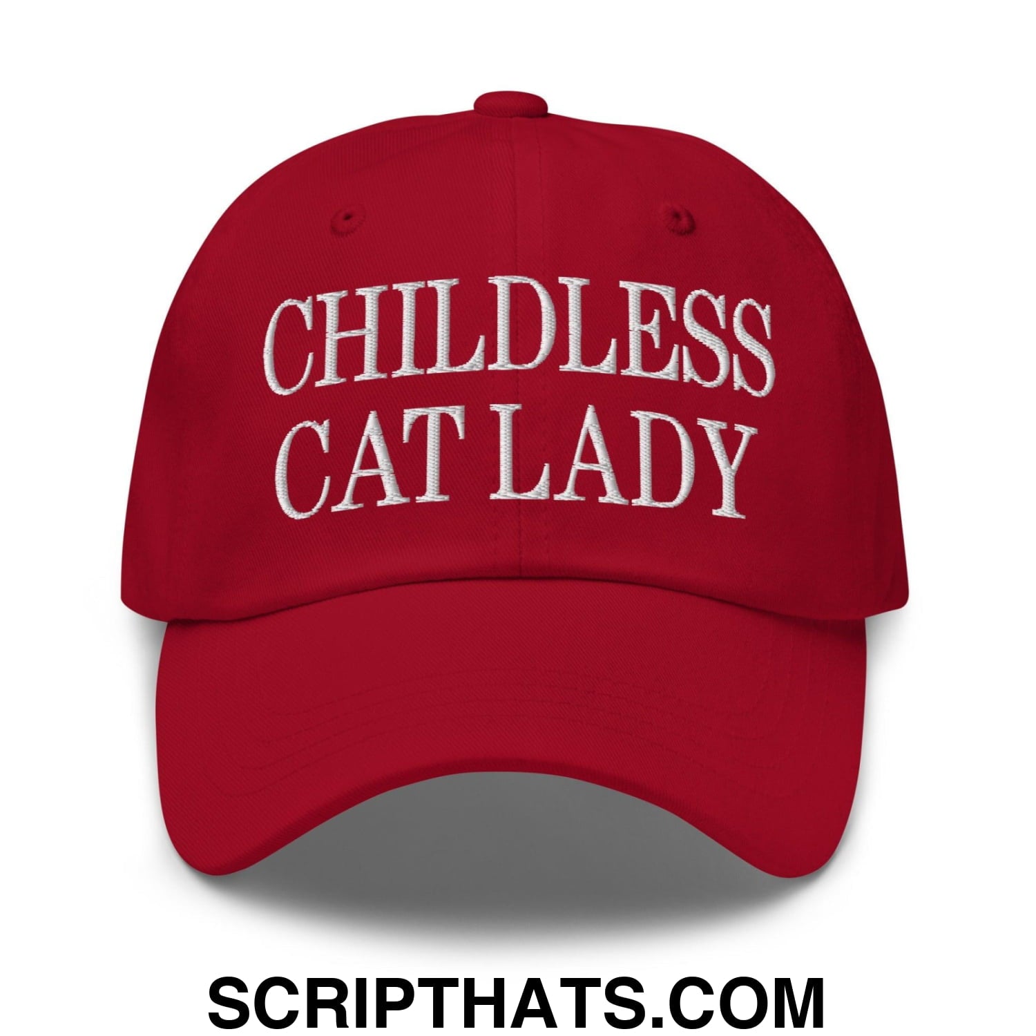 Childless Cat Lady Dad Hat Cranberry