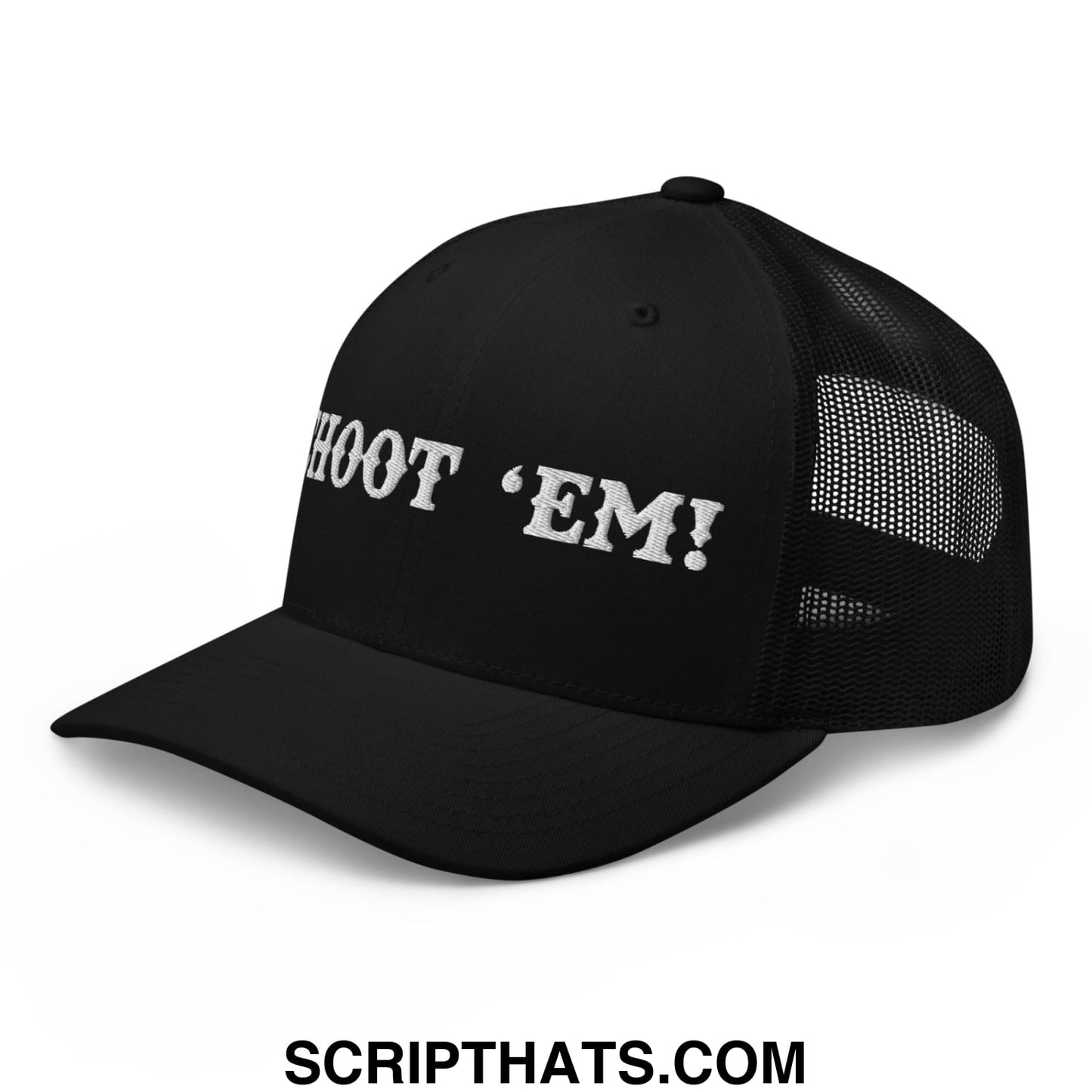 Choot 'em! Embroidered Mesh Trucker Hat Black