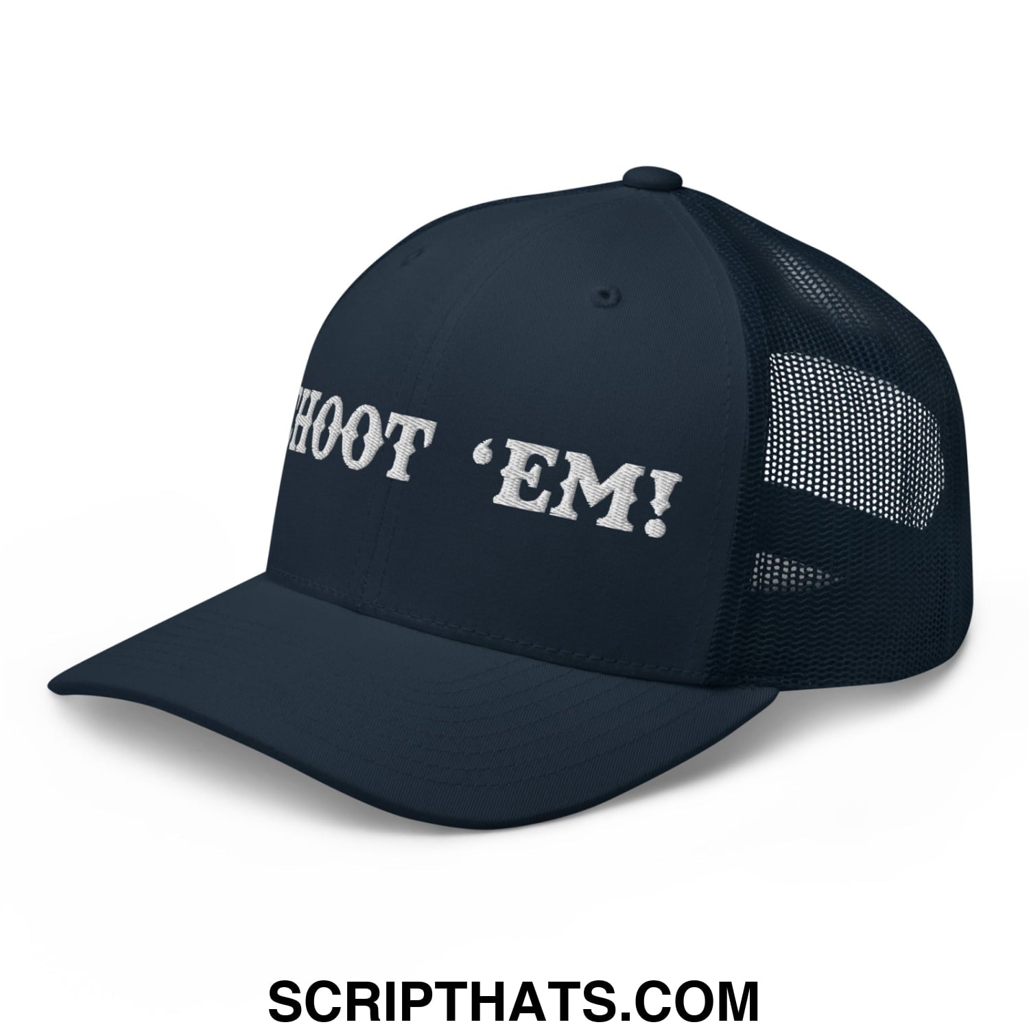Choot 'em! Embroidered Mesh Trucker Hat Navy