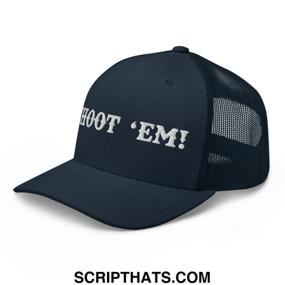 Choot 'em! Embroidered Mesh Trucker Hat Navy