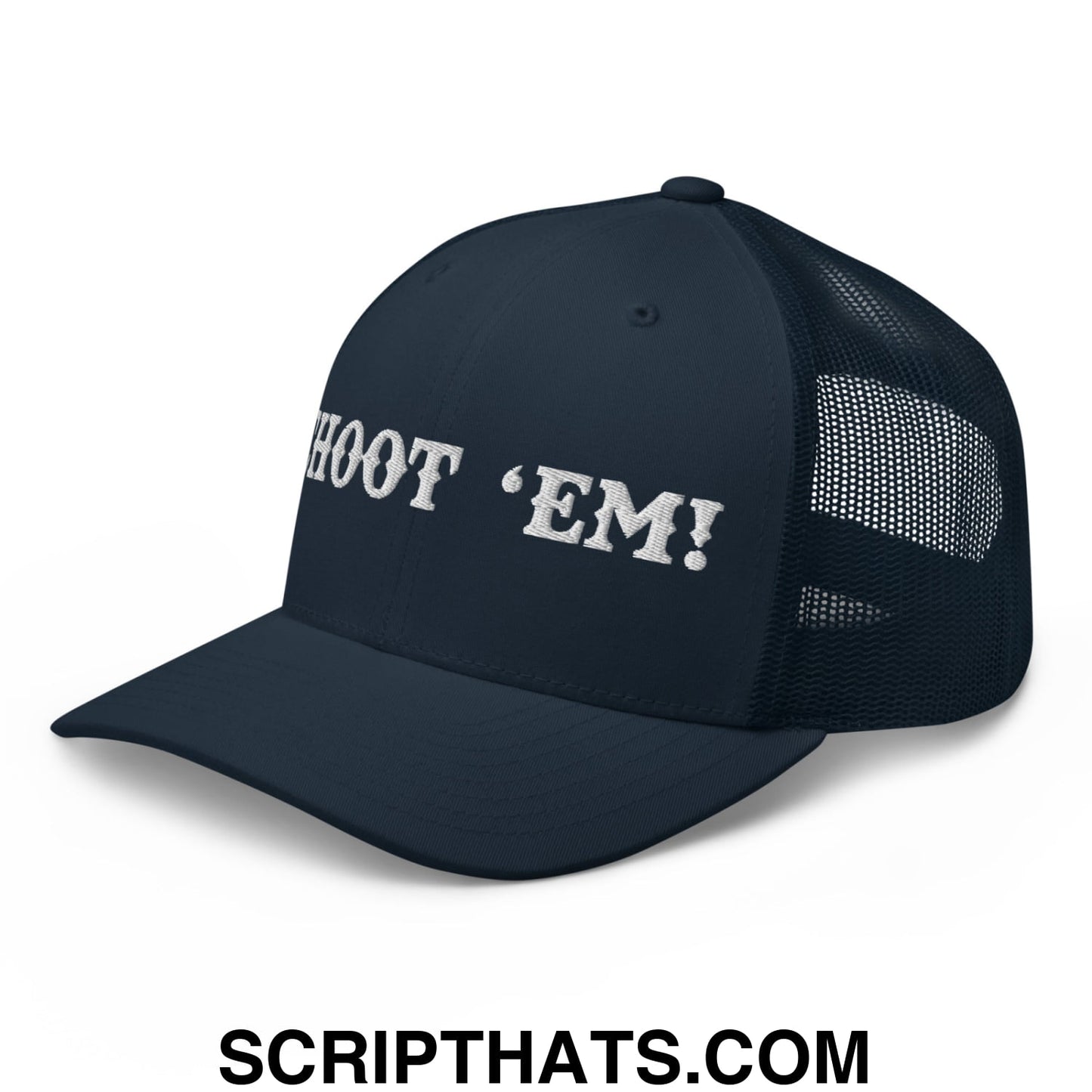 Choot 'em! Embroidered Mesh Trucker Hat Navy