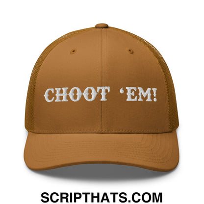 Choot 'em! Embroidered Mesh Trucker Hat Caramel