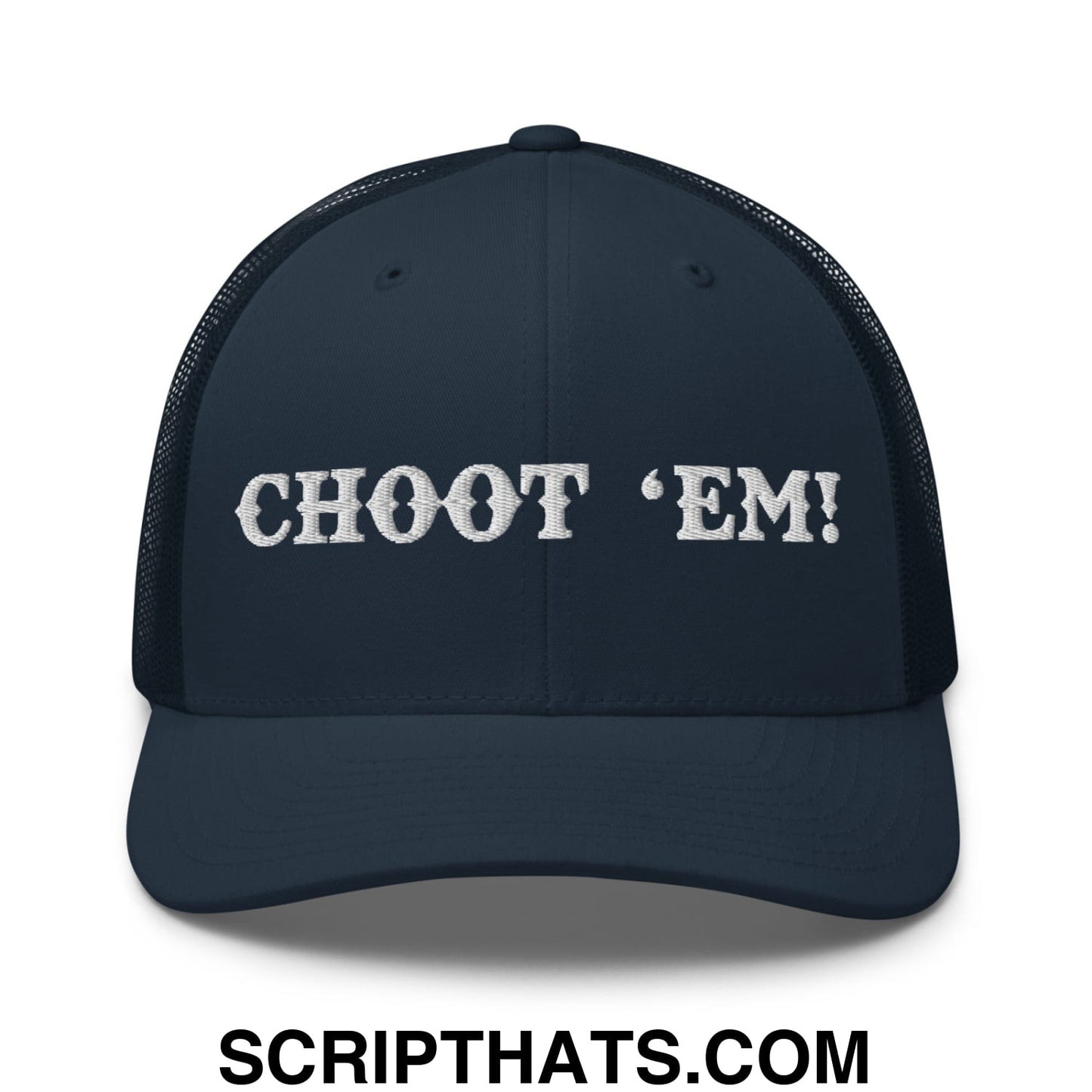 Choot 'em! Embroidered Mesh Trucker Hat Navy