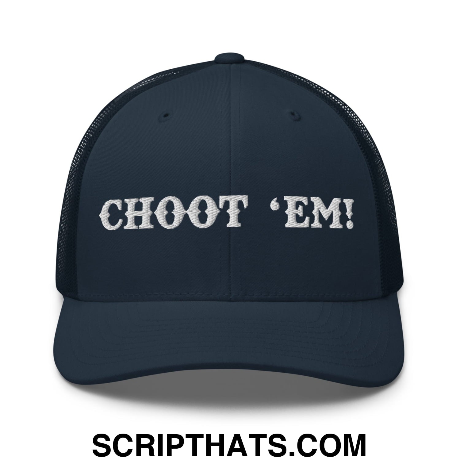 Choot 'em! Embroidered Mesh Trucker Hat Navy