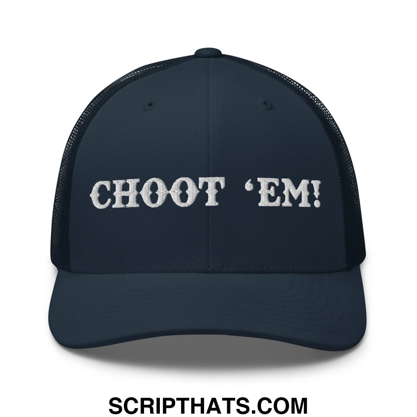 Choot 'em! Embroidered Mesh Trucker Hat Navy