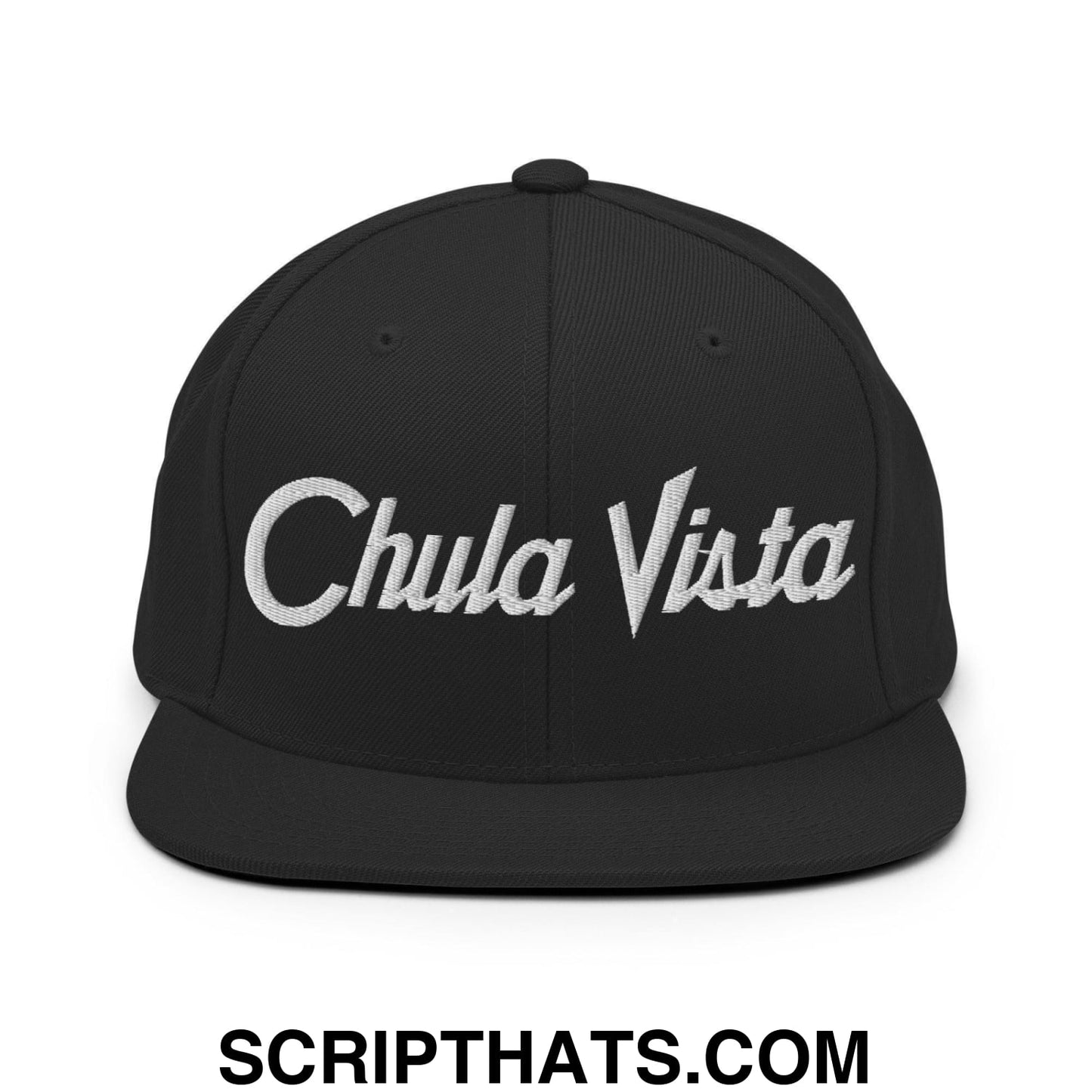 Chula Vista Script Snapback Hat Black