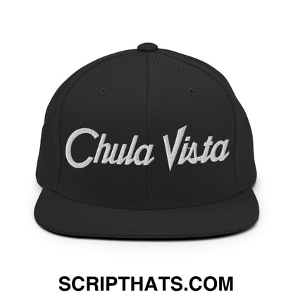 Chula Vista Script Snapback Hat Black