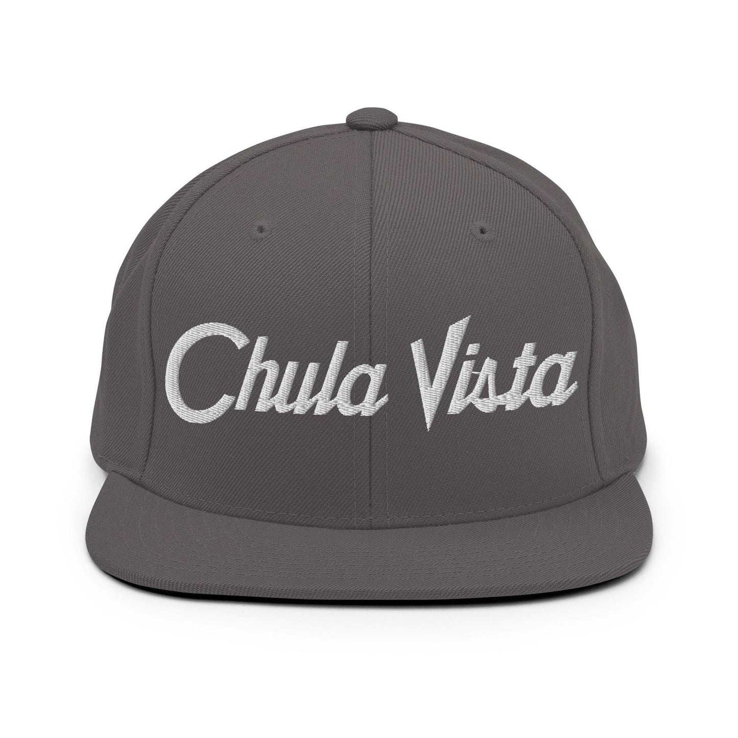Chula Vista Script Snapback Hat Dark Grey