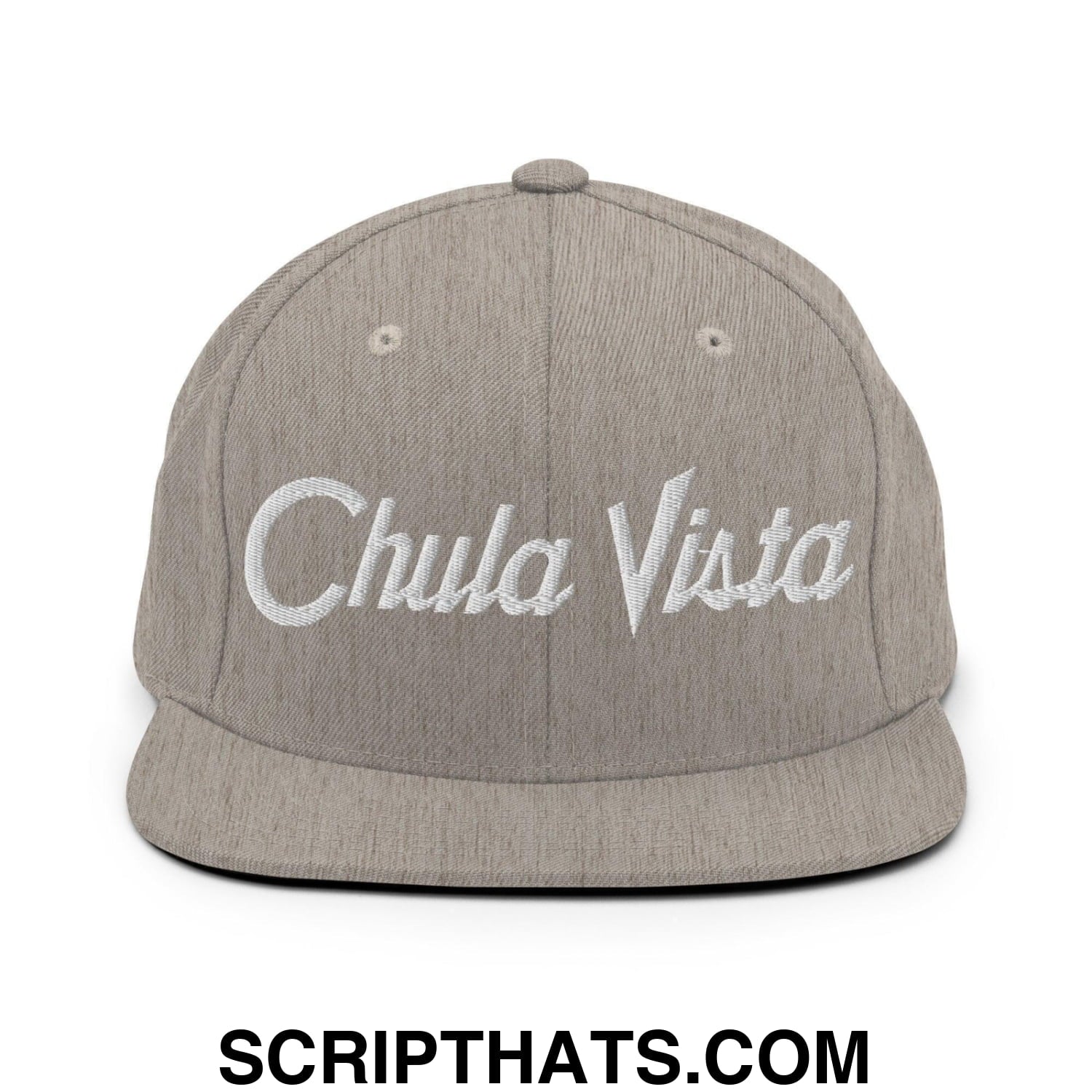 Chula Vista Script Snapback Hat Heather Grey