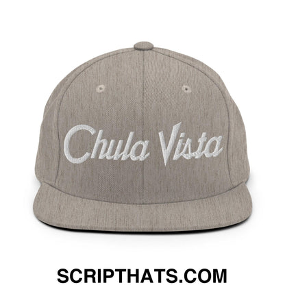 Chula Vista Script Snapback Hat Heather Grey
