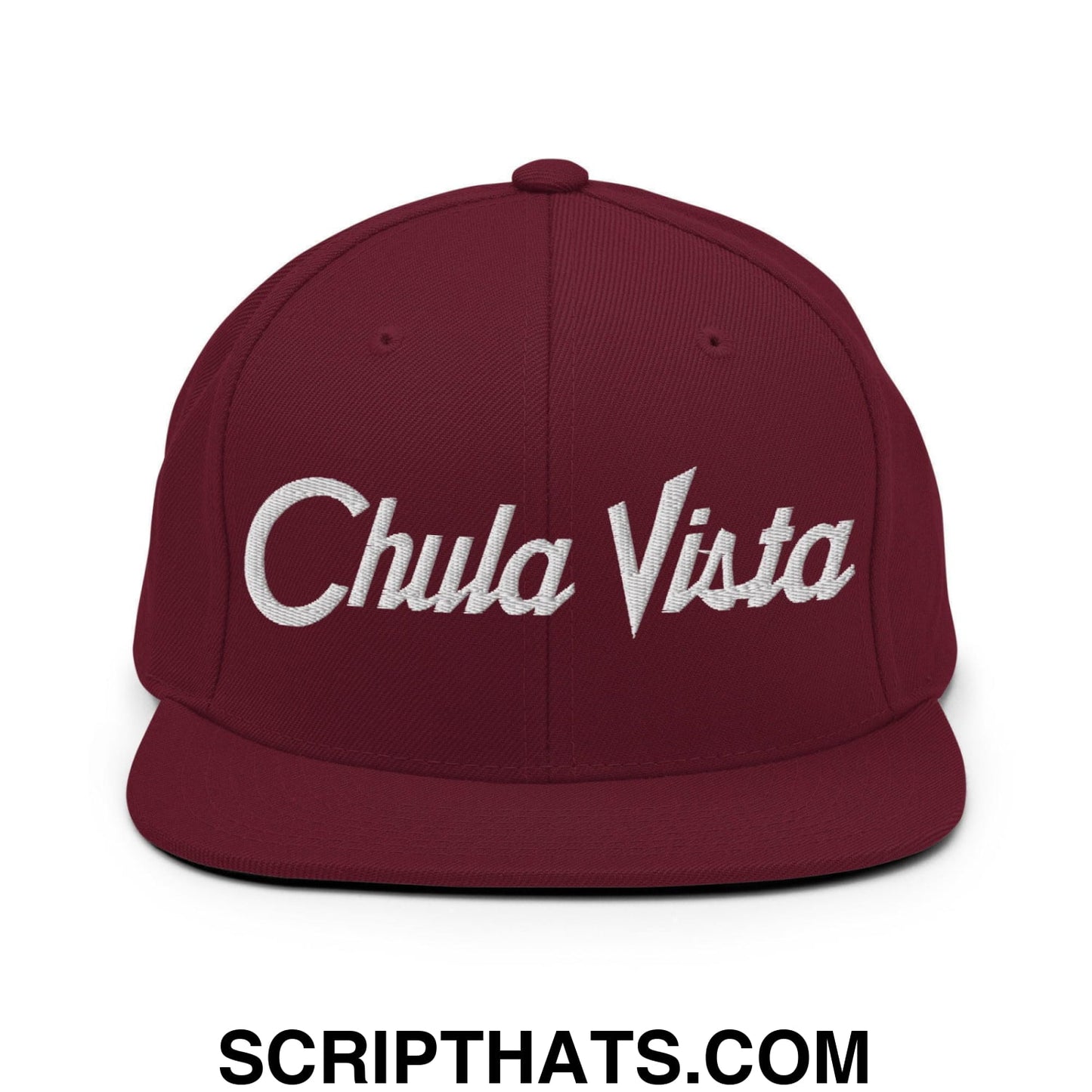 Chula Vista Script Snapback Hat Maroon