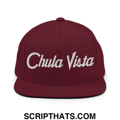 Chula Vista Script Snapback Hat Maroon