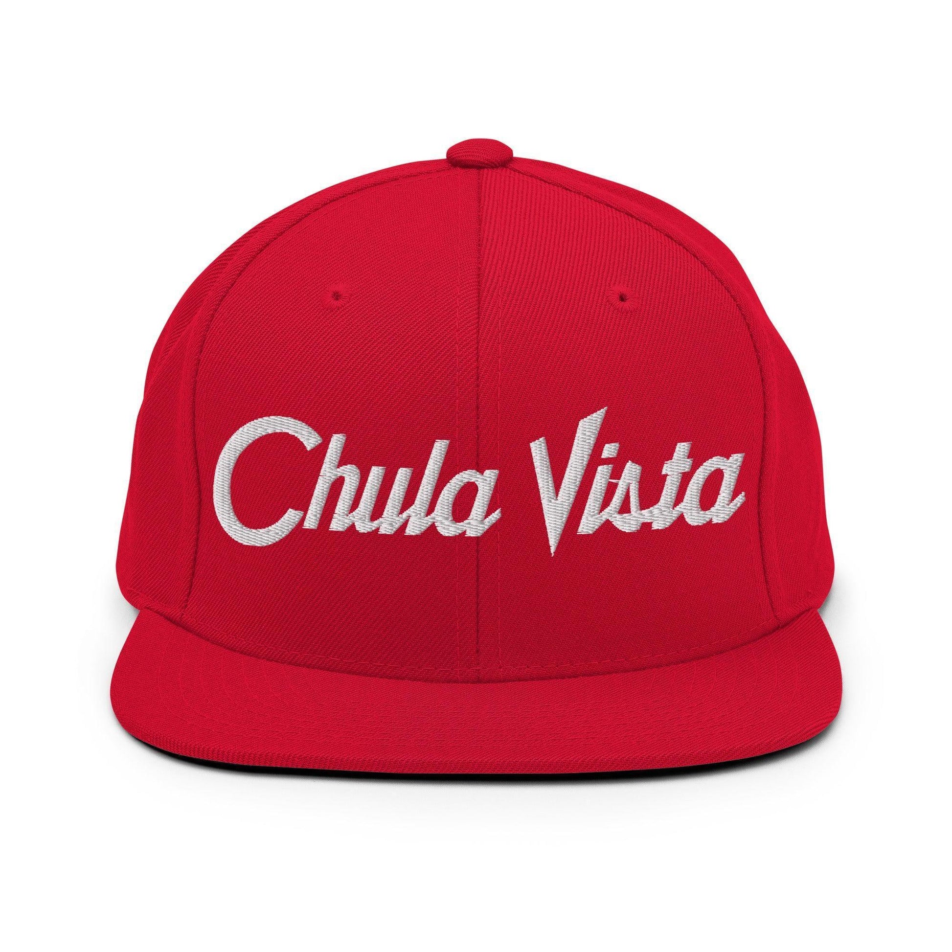 Chula Vista Script Snapback Hat Red