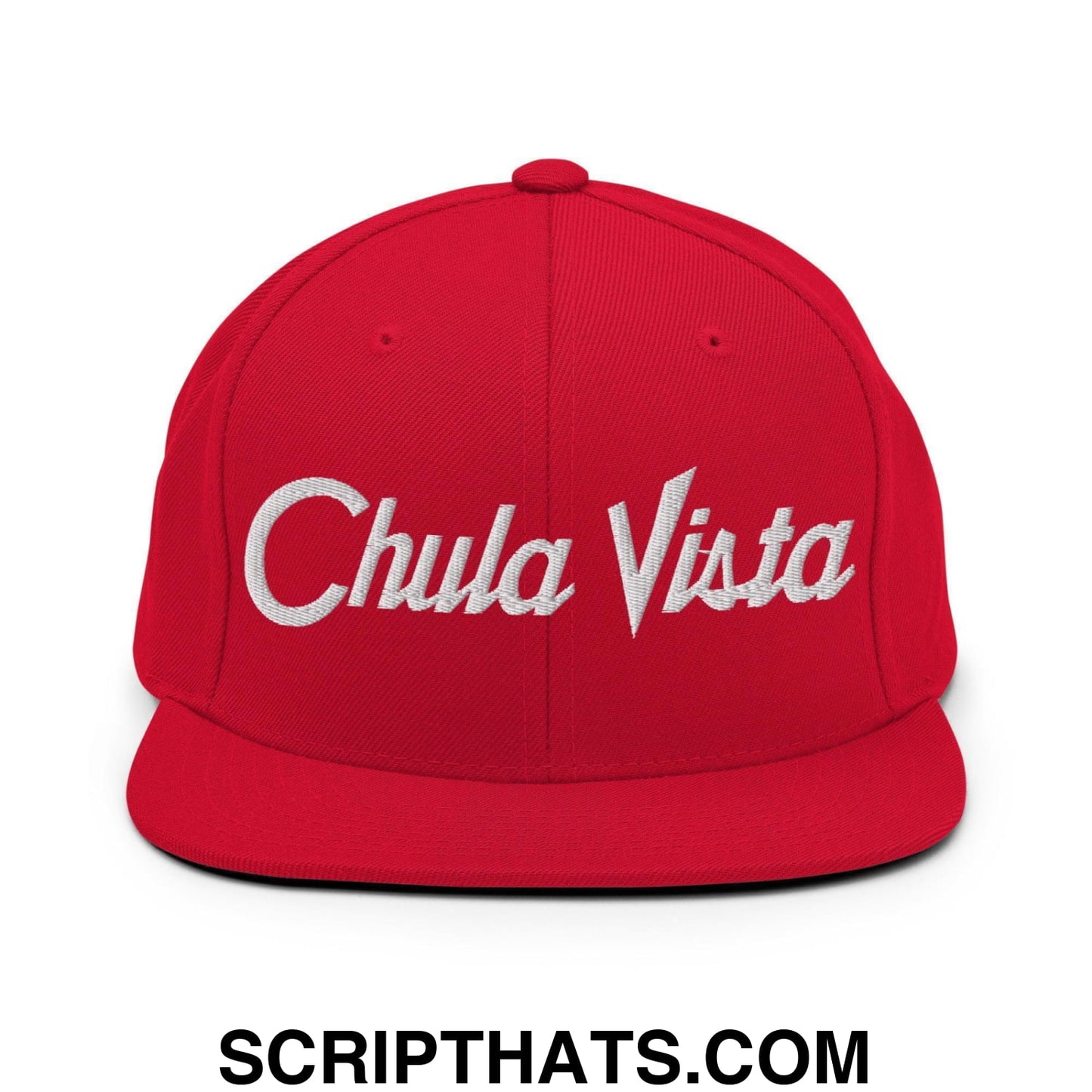 Chula Vista Script Snapback Hat Red