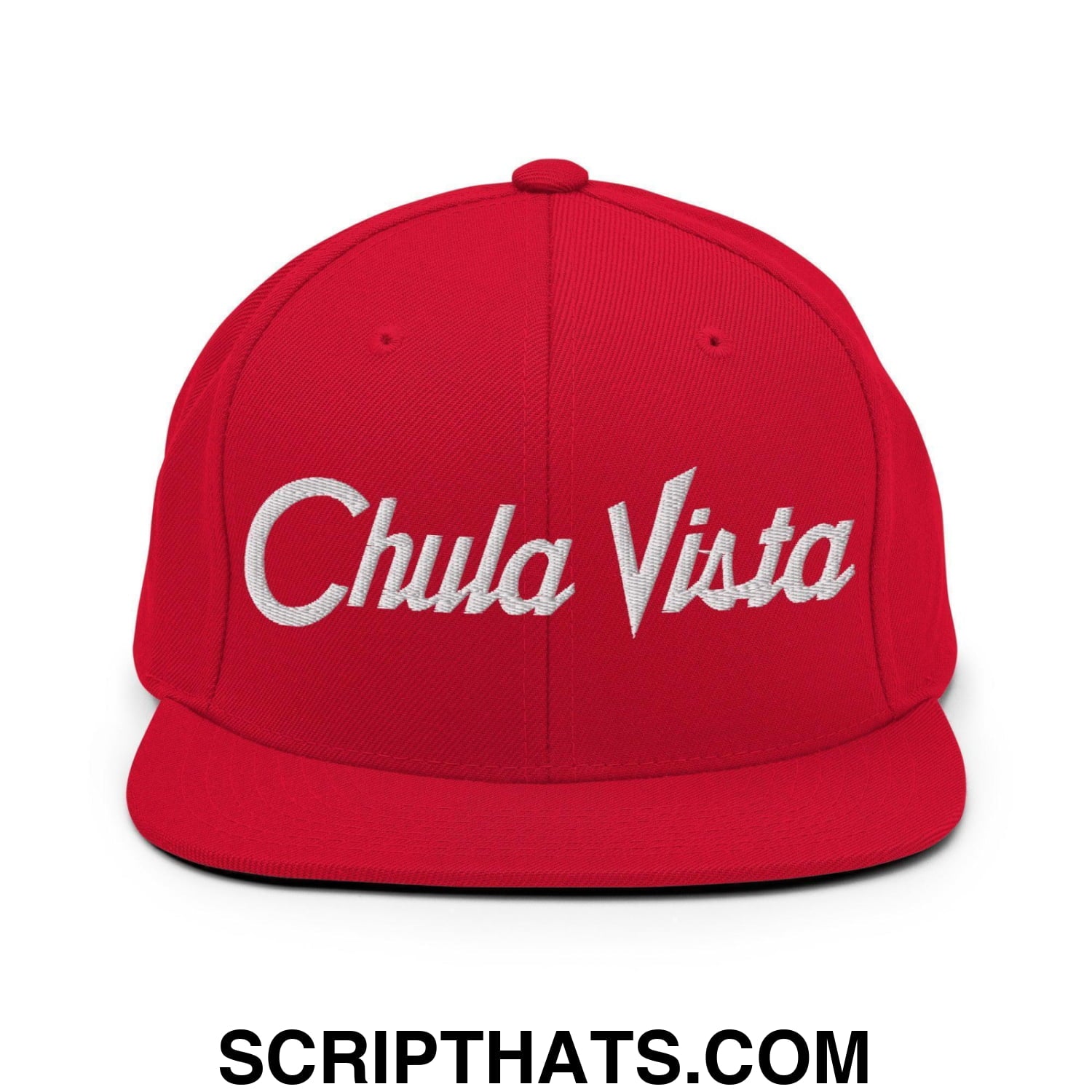 Chula Vista Script Snapback Hat Red