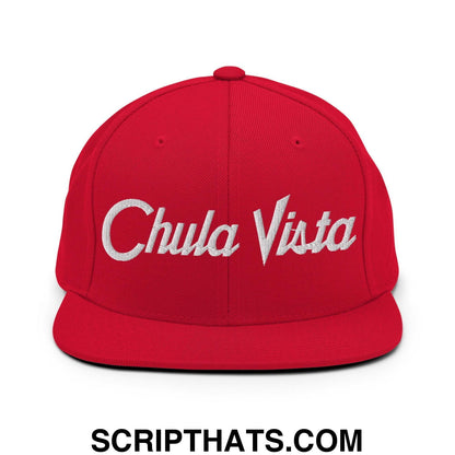 Chula Vista Script Snapback Hat Red