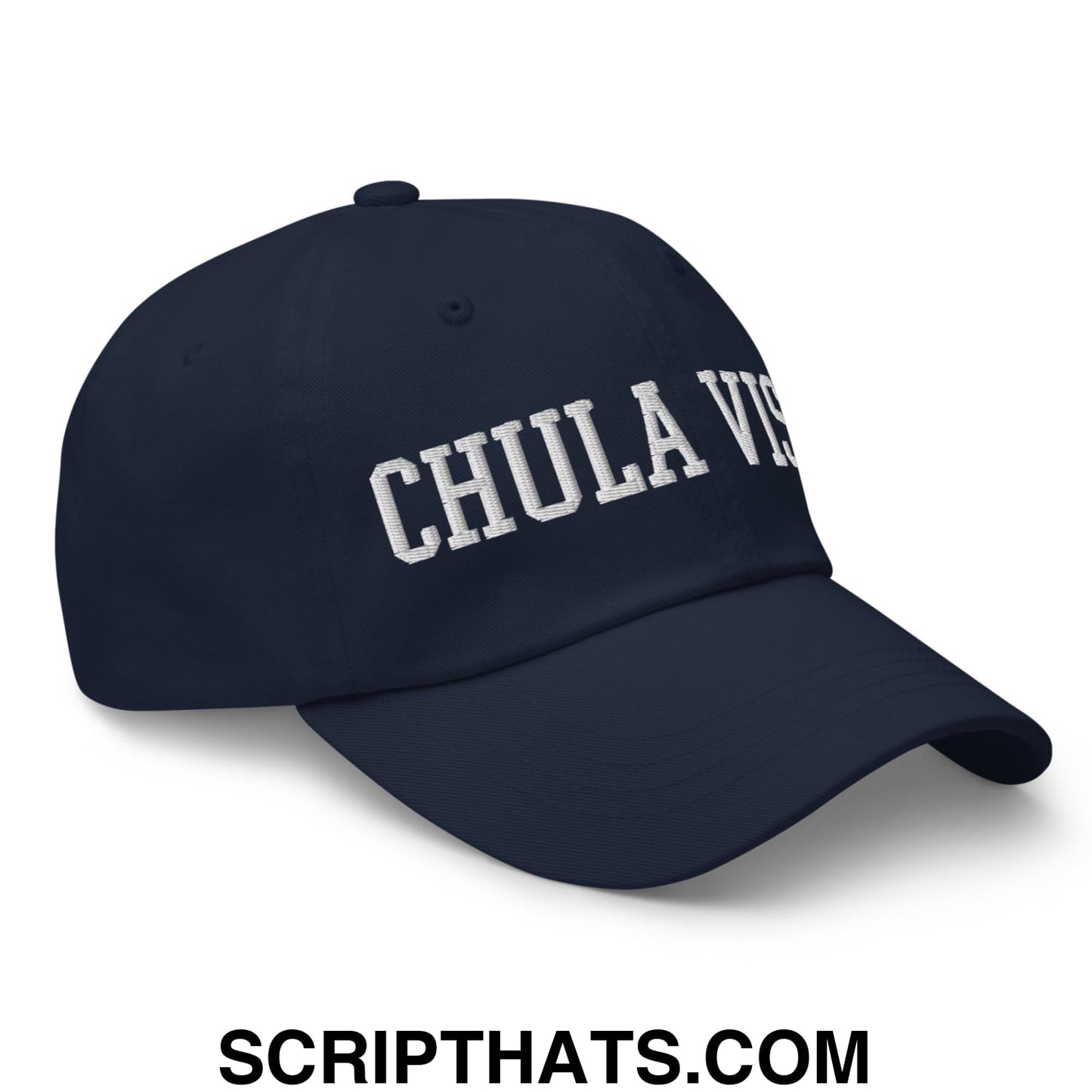 Chula Vista Varsity College Block Embroidered Unstructured Dad Hat Navy
