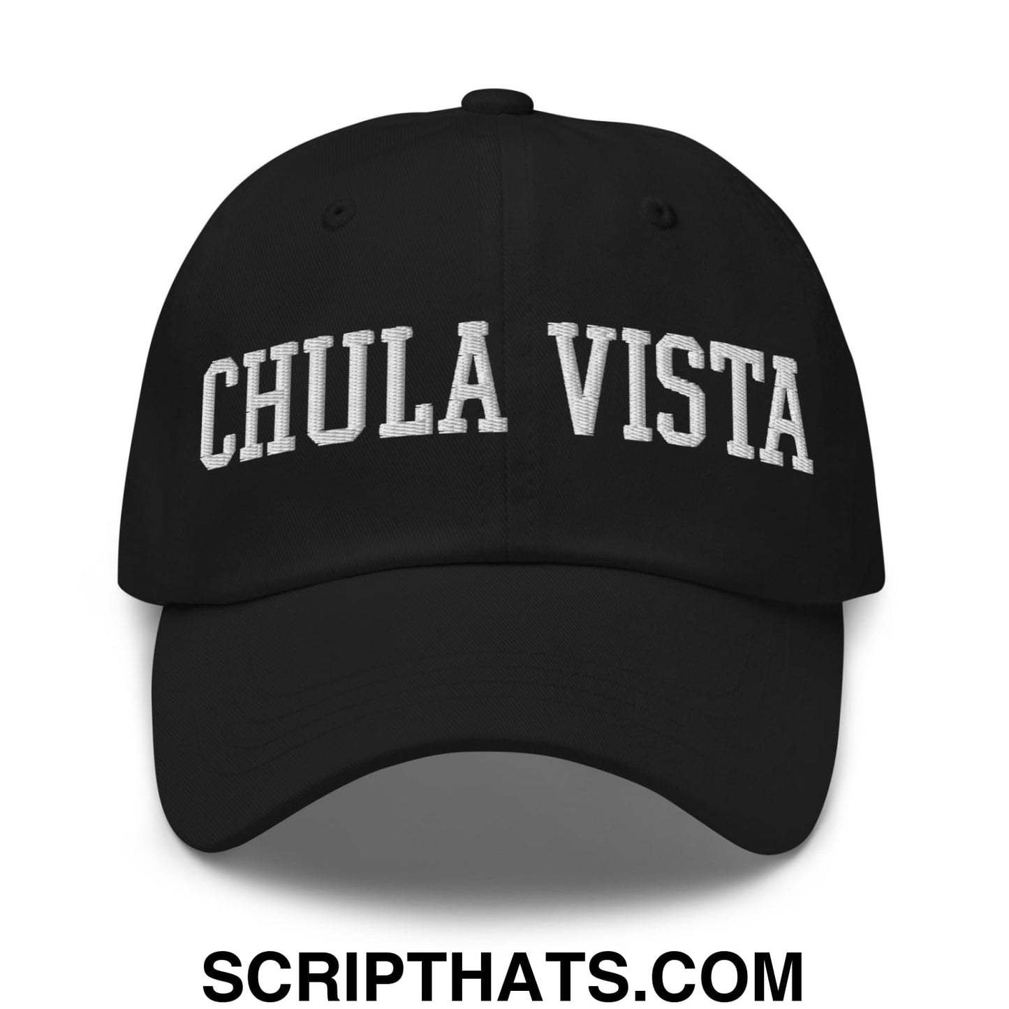 Chula Vista Varsity College Block Embroidered Unstructured Dad Hat Black