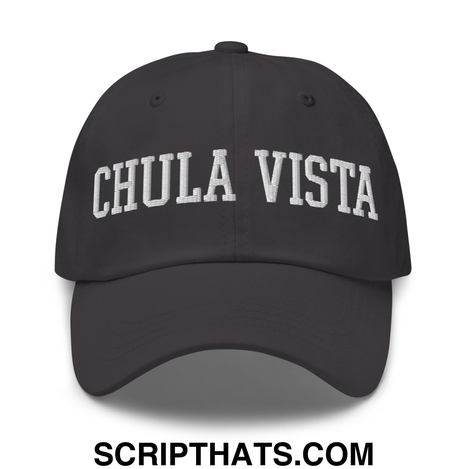Chula Vista Varsity College Block Embroidered Unstructured Dad Hat Dark Grey