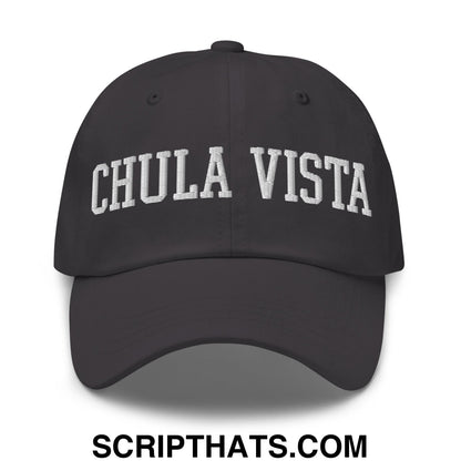 Chula Vista Varsity College Block Embroidered Unstructured Dad Hat Dark Grey