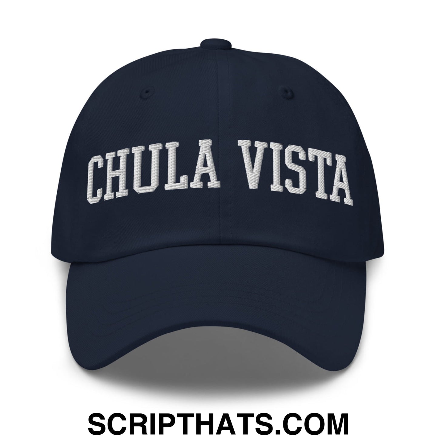 Chula Vista Varsity College Block Embroidered Unstructured Dad Hat Navy