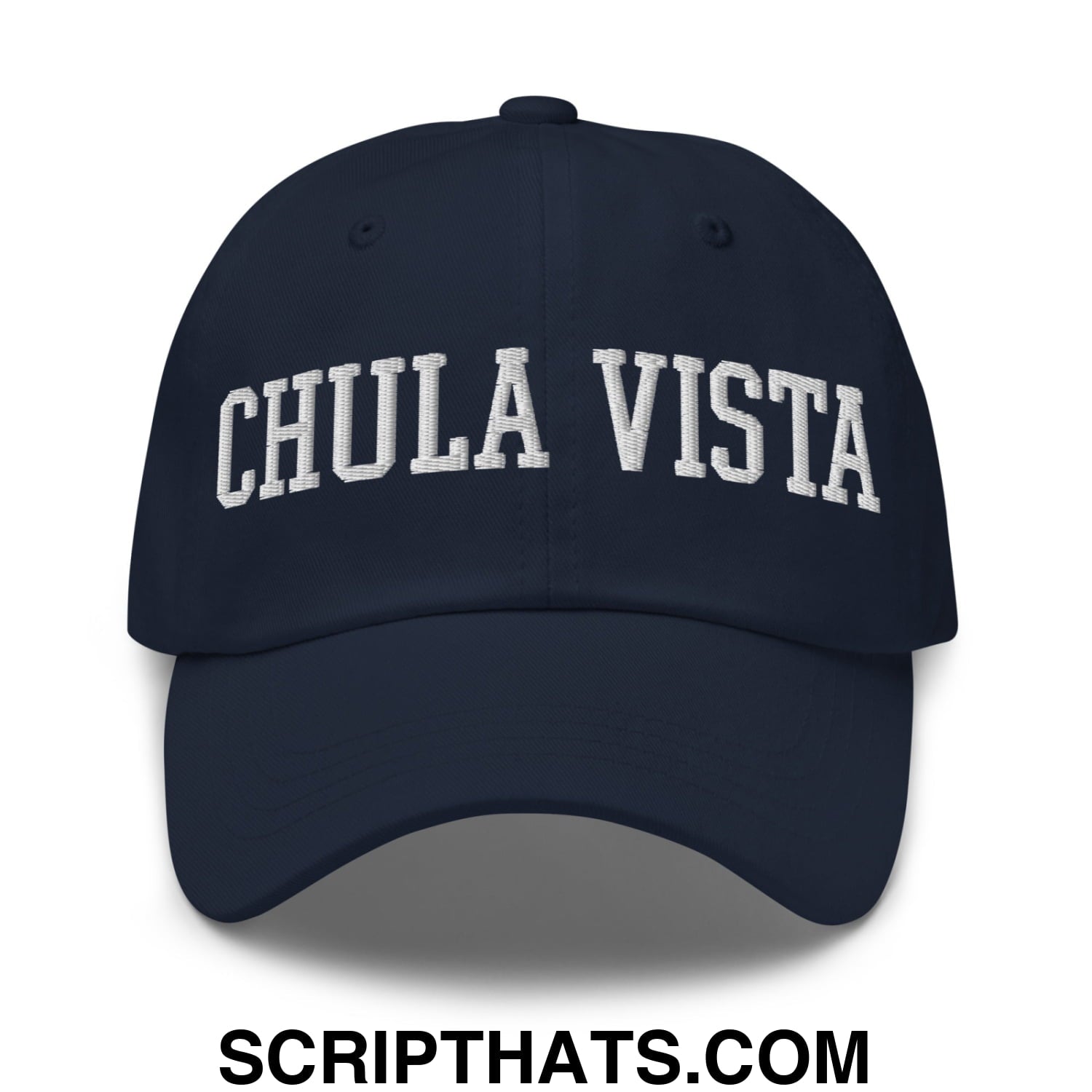 Chula Vista Varsity College Block Embroidered Unstructured Dad Hat Navy