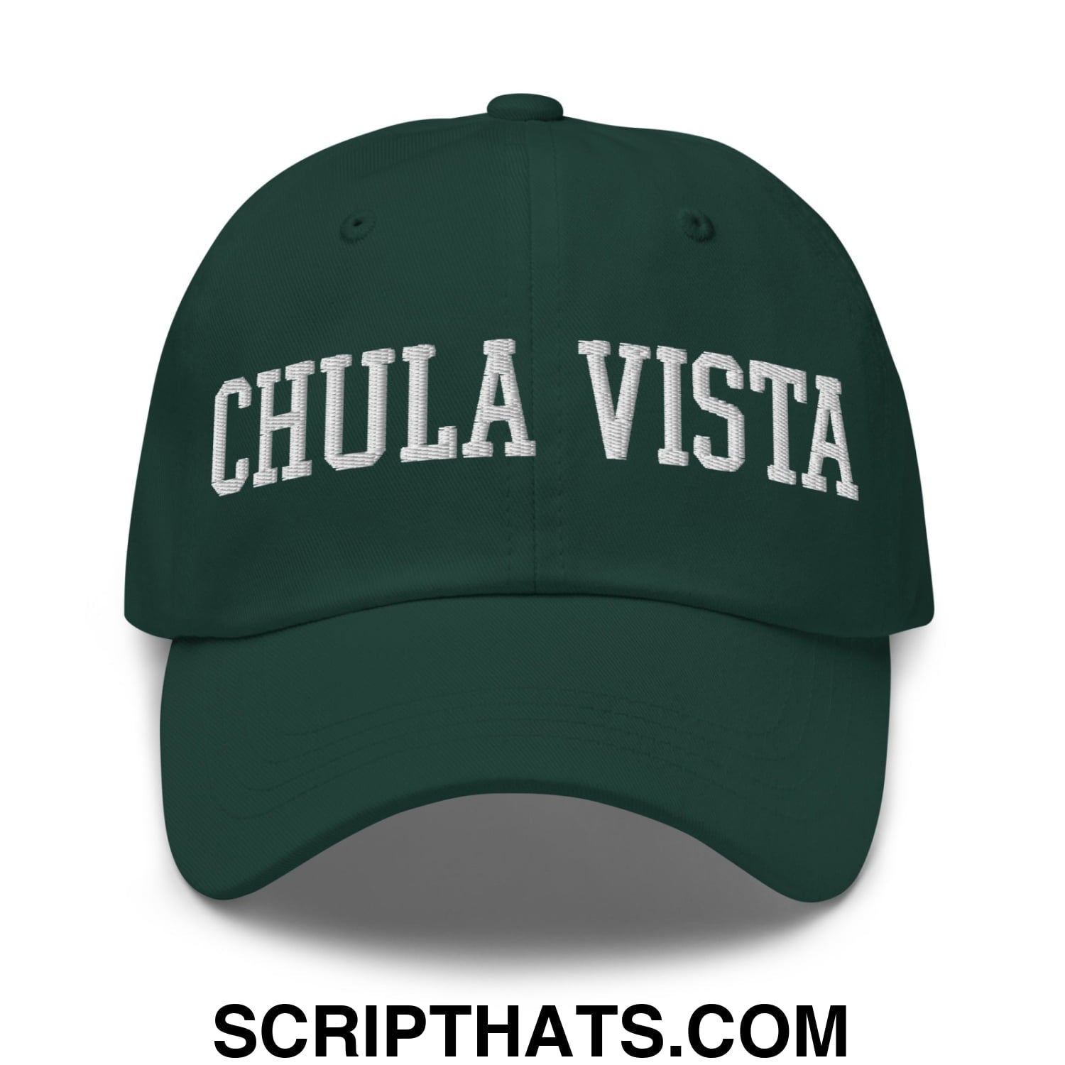 Chula Vista Varsity College Block Embroidered Unstructured Dad Hat Spruce