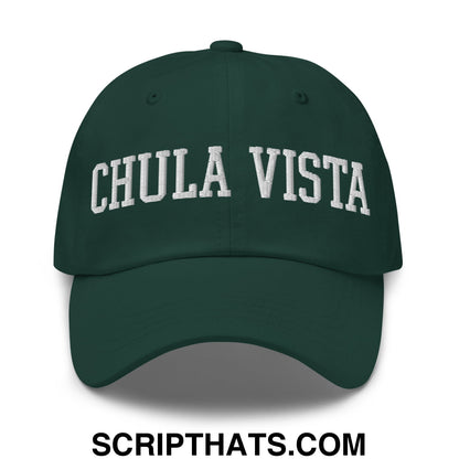 Chula Vista Varsity College Block Embroidered Unstructured Dad Hat Spruce