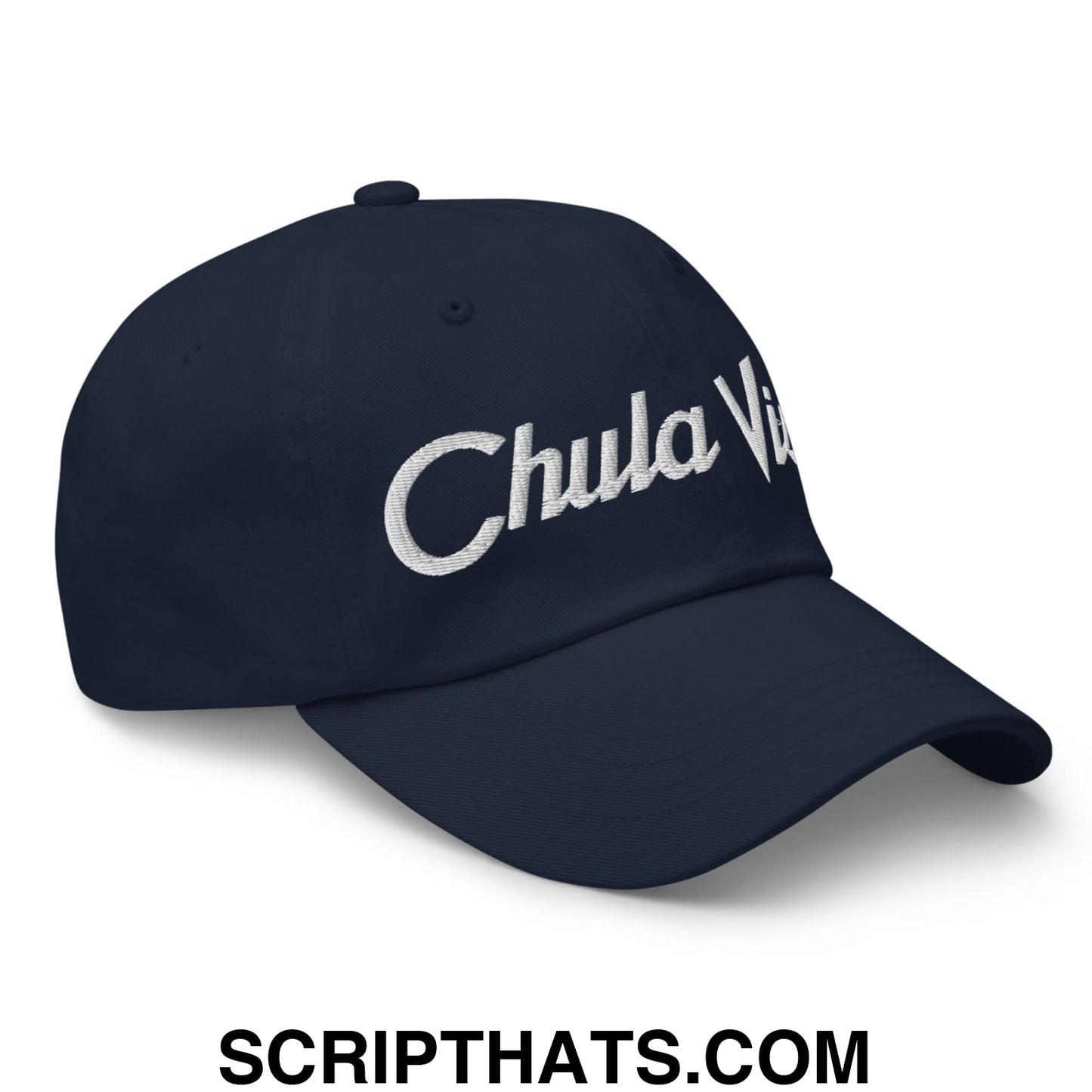 Chula Vista Vintage Sports Script Embroidered Unstructured Dad Hat Navy