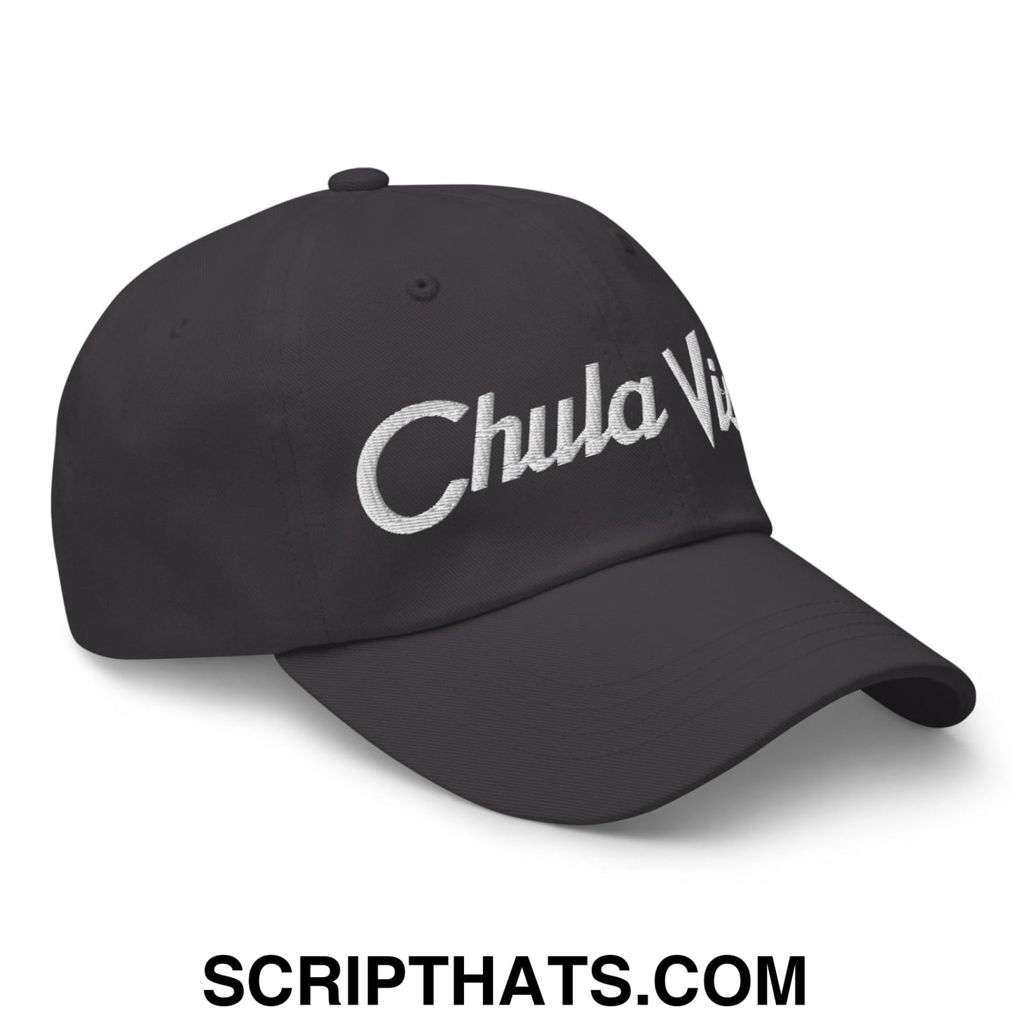 Chula Vista Vintage Sports Script Embroidered Unstructured Dad Hat Dark Grey