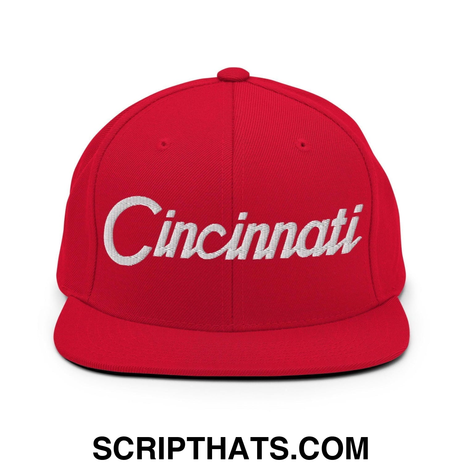 Cincinnati Script Snapback Hat Red