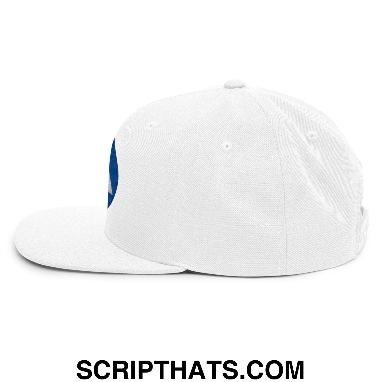 Civil Defense Embroidered Flat Bill Brim Snapback Hat White