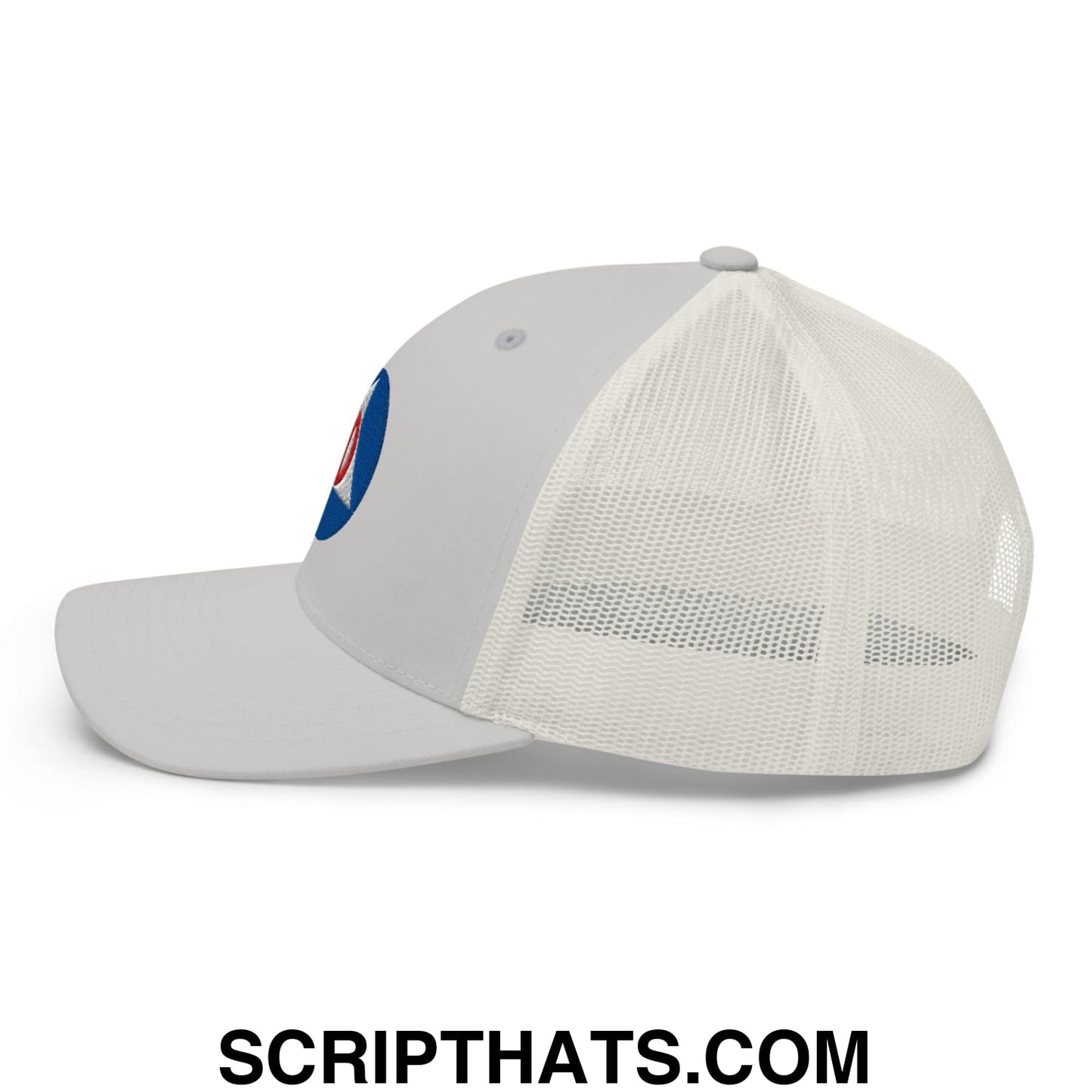 Civil Defense Embroidered Mesh Trucker Hat Silver