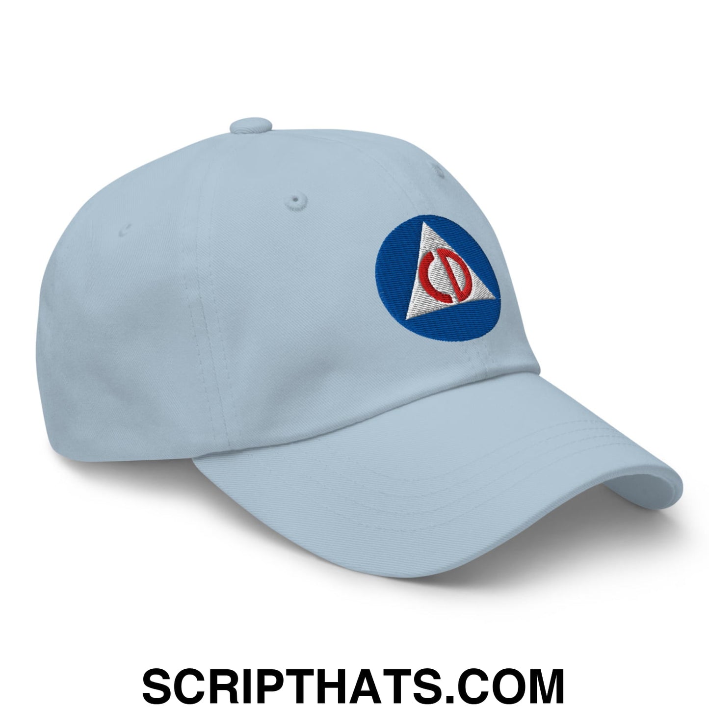 Civil Defense Embroidered Unstructured Dad Hat Light Blue
