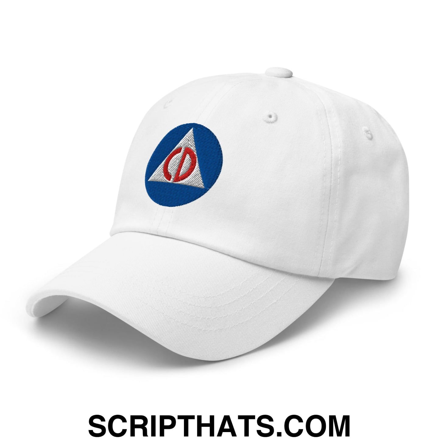 Civil Defense Embroidered Unstructured Dad Hat White