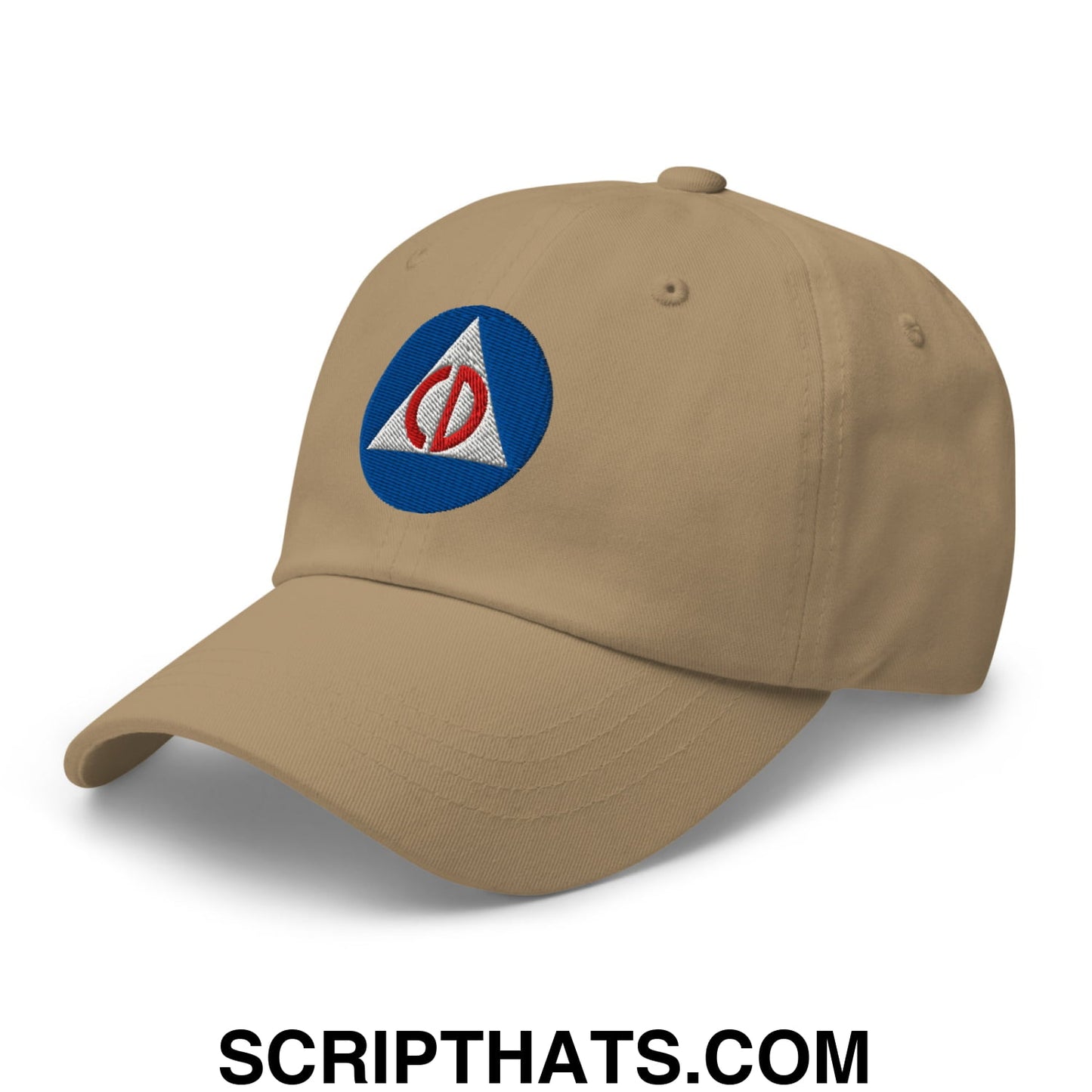 Civil Defense Embroidered Unstructured Dad Hat Khaki