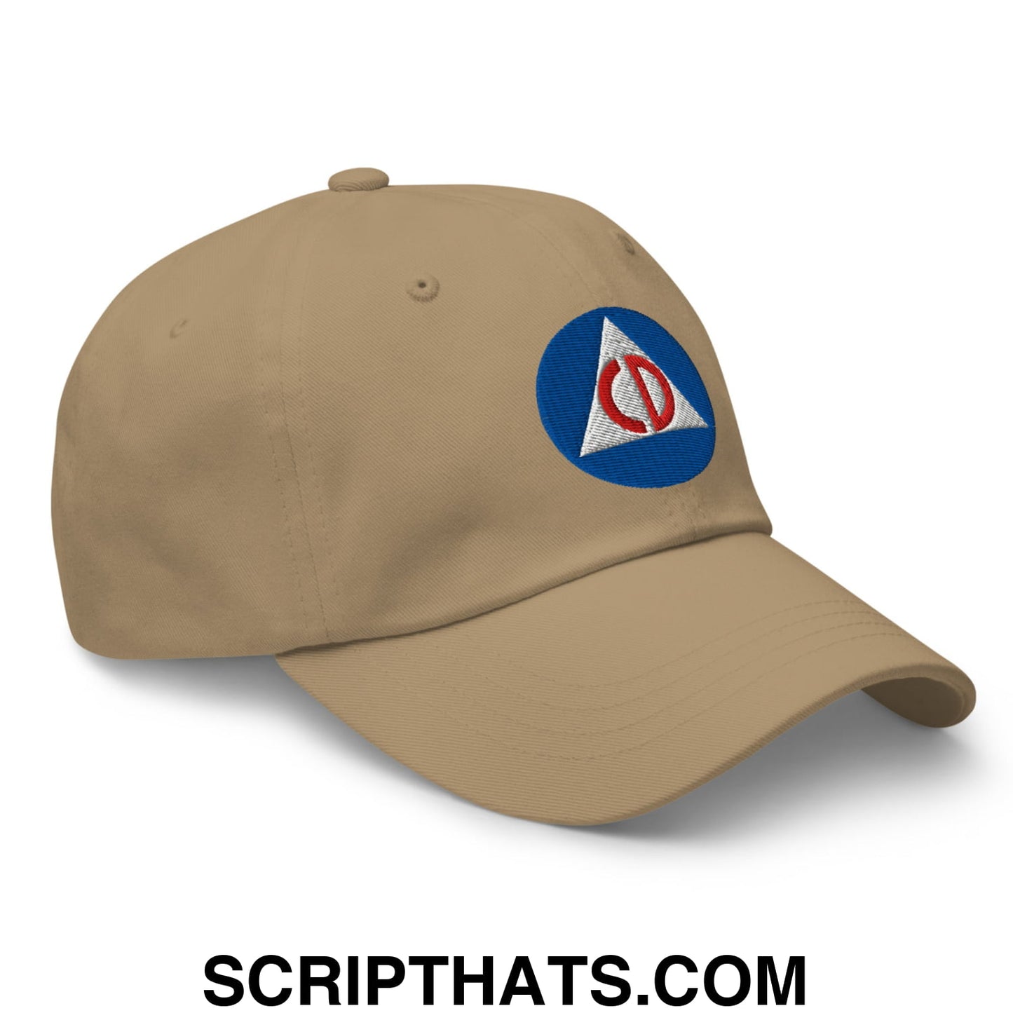 Civil Defense Embroidered Unstructured Dad Hat Khaki