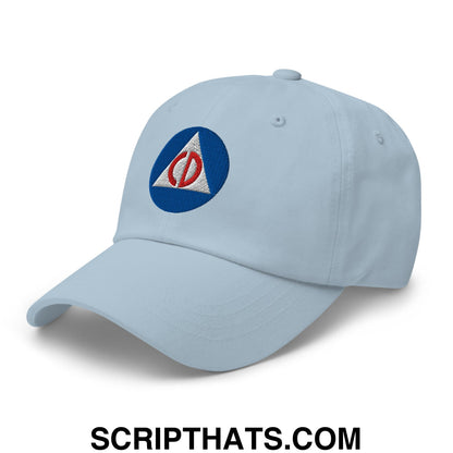 Civil Defense Embroidered Unstructured Dad Hat Light Blue