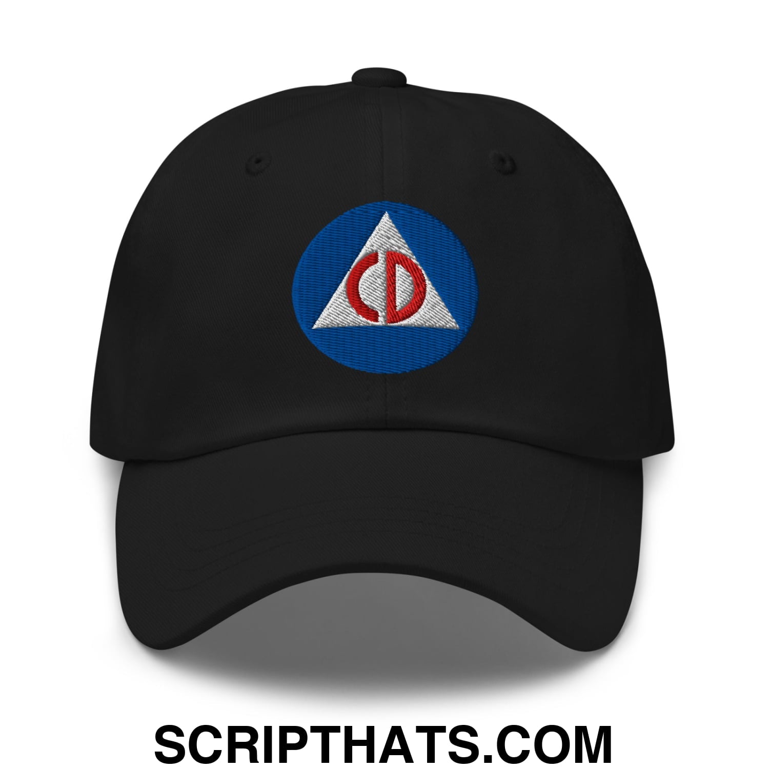 Civil Defense Embroidered Unstructured Dad Hat Black