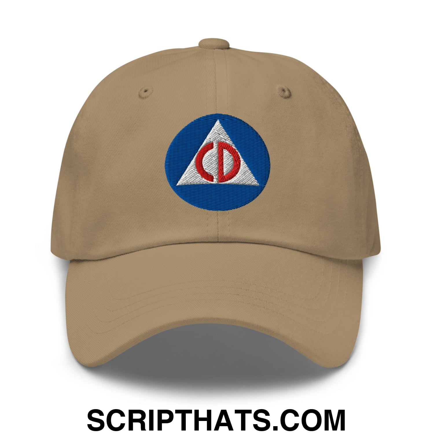 Civil Defense Embroidered Unstructured Dad Hat Khaki