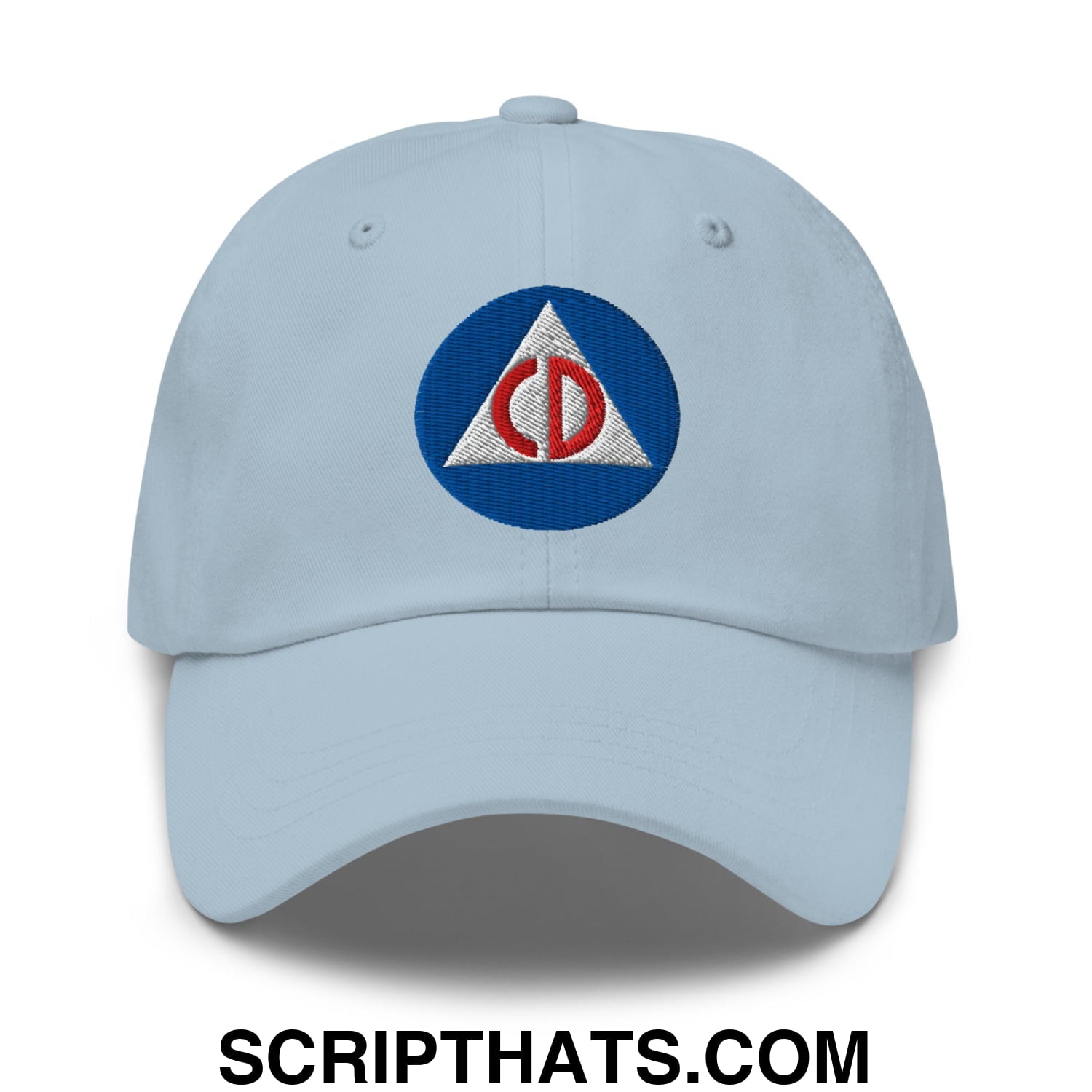 Civil Defense Embroidered Unstructured Dad Hat Light Blue