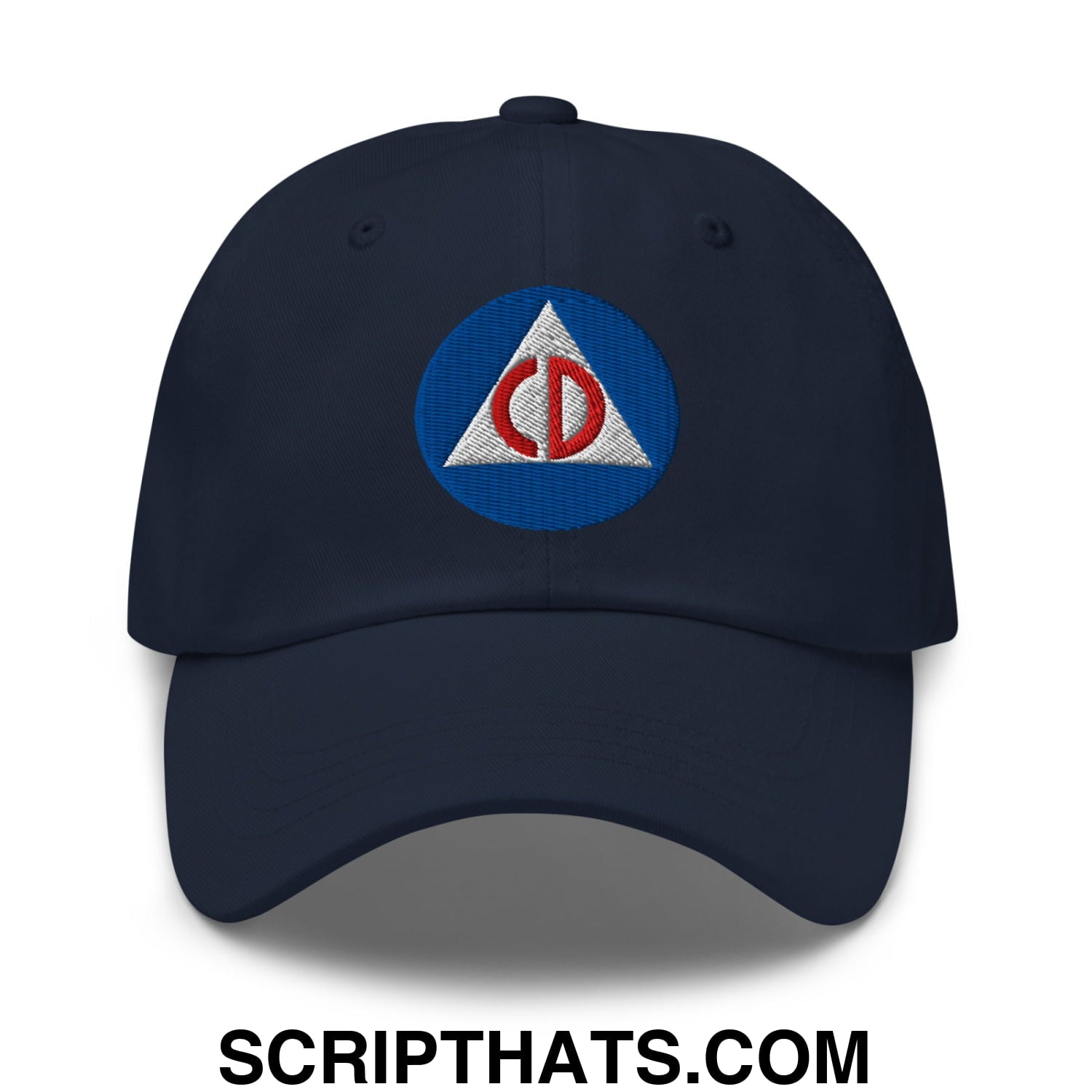 Civil Defense Embroidered Unstructured Dad Hat Navy