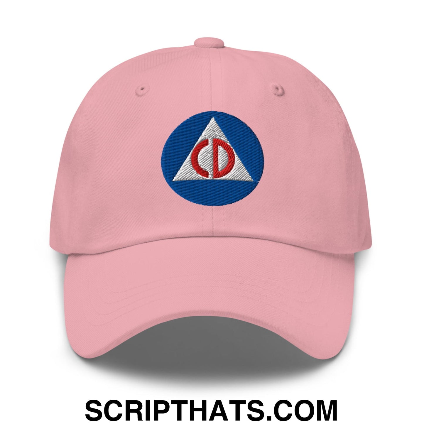 Civil Defense Embroidered Unstructured Dad Hat Pink