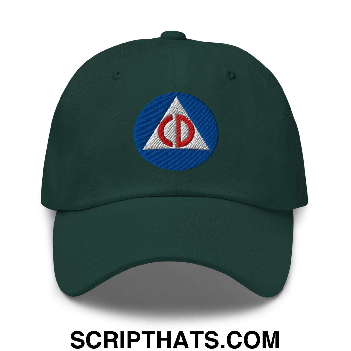 Civil Defense Embroidered Unstructured Dad Hat Spruce