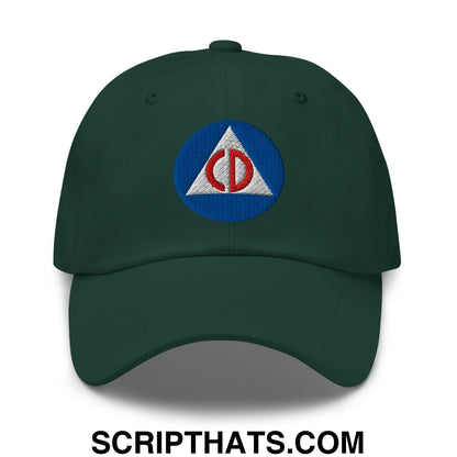 Civil Defense Embroidered Unstructured Dad Hat Spruce