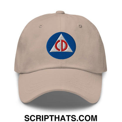 Civil Defense Embroidered Unstructured Dad Hat Stone